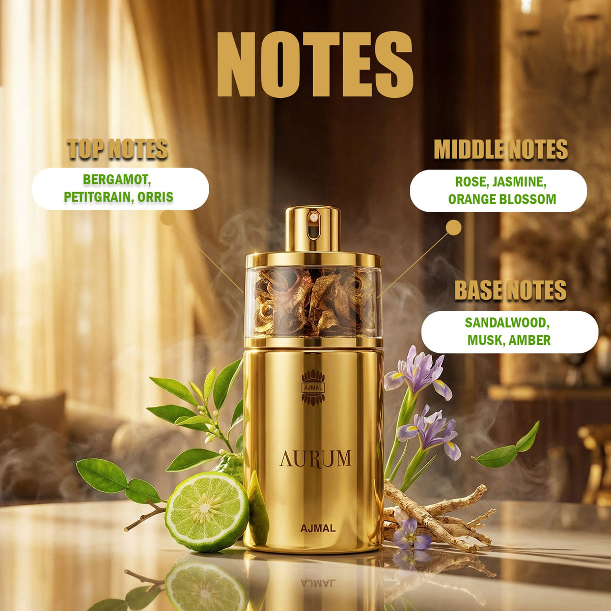 Ajmal India Aurum Edp Perfume For Women Fresh Fruity Luxury Fragrance | Grocsy
