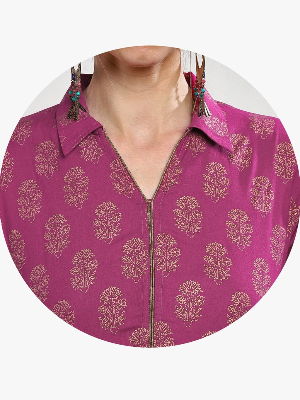 Sangria Women Pink Printed Tiered Anarkali Kurta | Grocsy