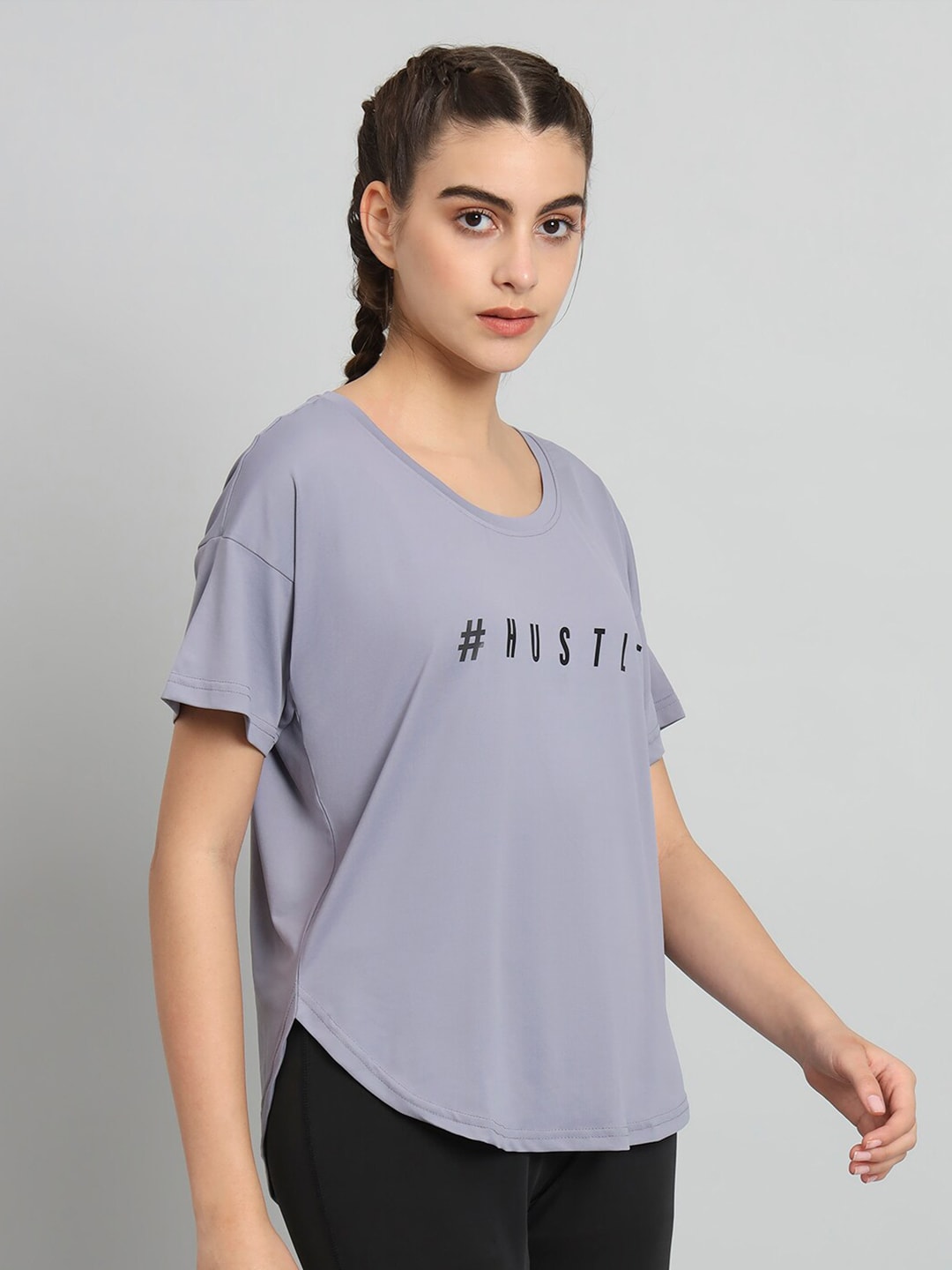 MKH Typography Printed Drop-Shoulder Sleeves Relaxed Fit Dri-FIT T-shirt | Grocsy