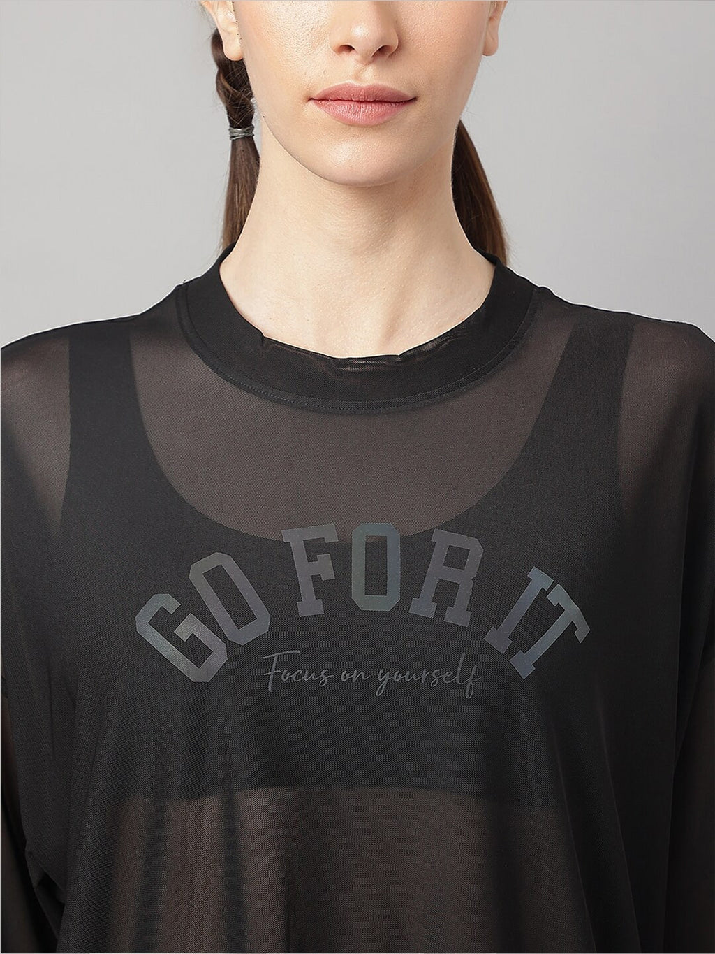 MKH Typography Printed Drop Shoulder Sleeves Dri-FIT Sports T-Shirt | Grocsy