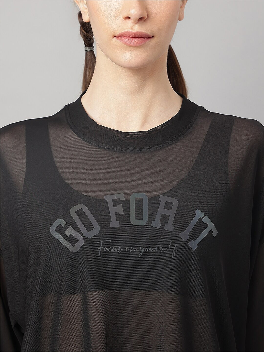 MKH Typography Printed Drop Shoulder Sleeves Dri-FIT Sports T-Shirt | Grocsy