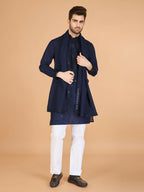 Vastranavya Navy Blue Exclusive Festival Wear Viscose Silk Thread with Sequence Embroidered Work Kurta with Dupatta | Grocsy