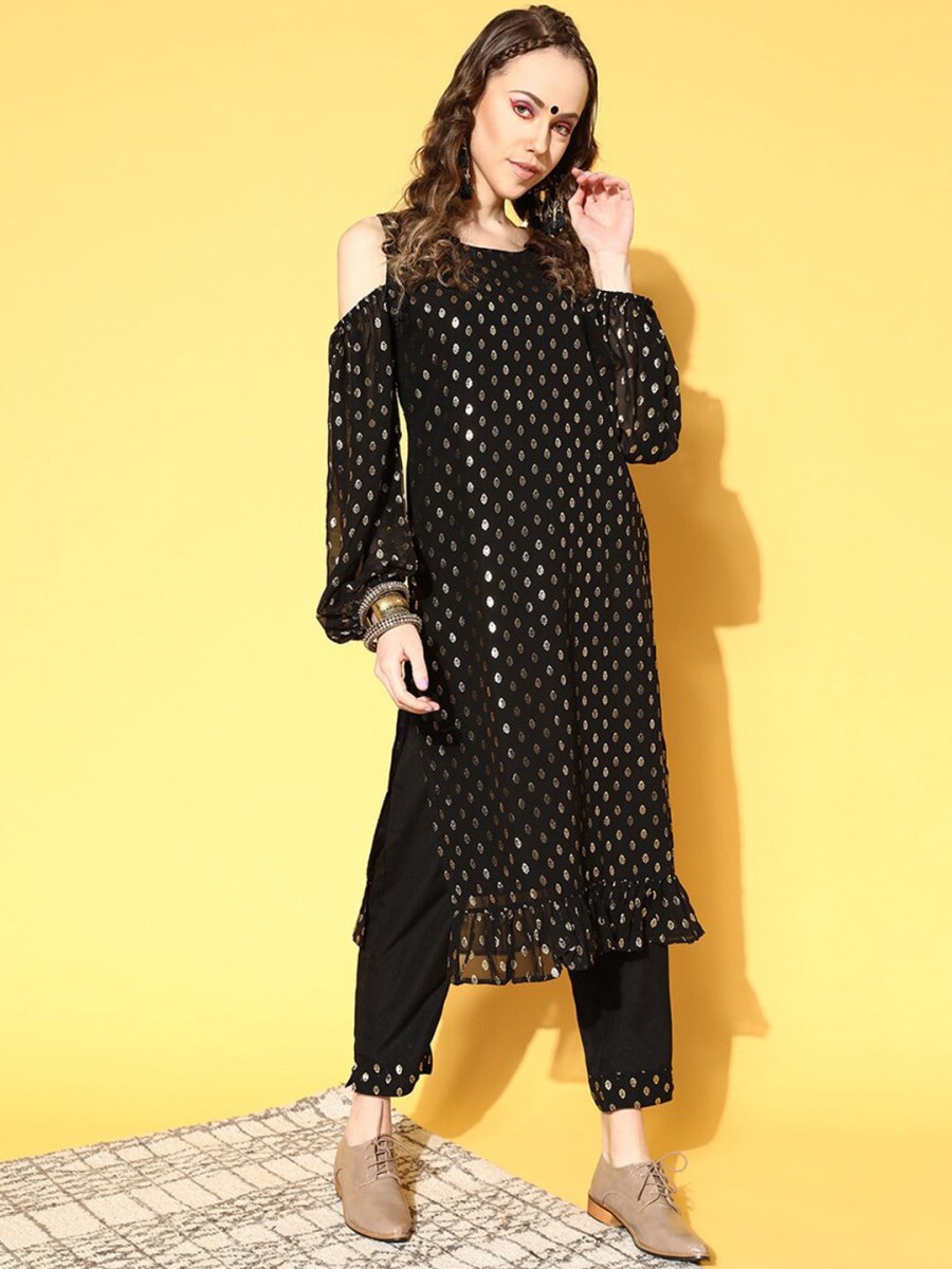 Ahalyaa Women Ethnic Motifs Printed Georgette Anarkali Kurta | Grocsy