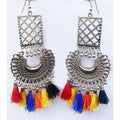 MS Fashion India Silver Oxidized Chandbali Latest Designer Thread Earrings | Grocsy