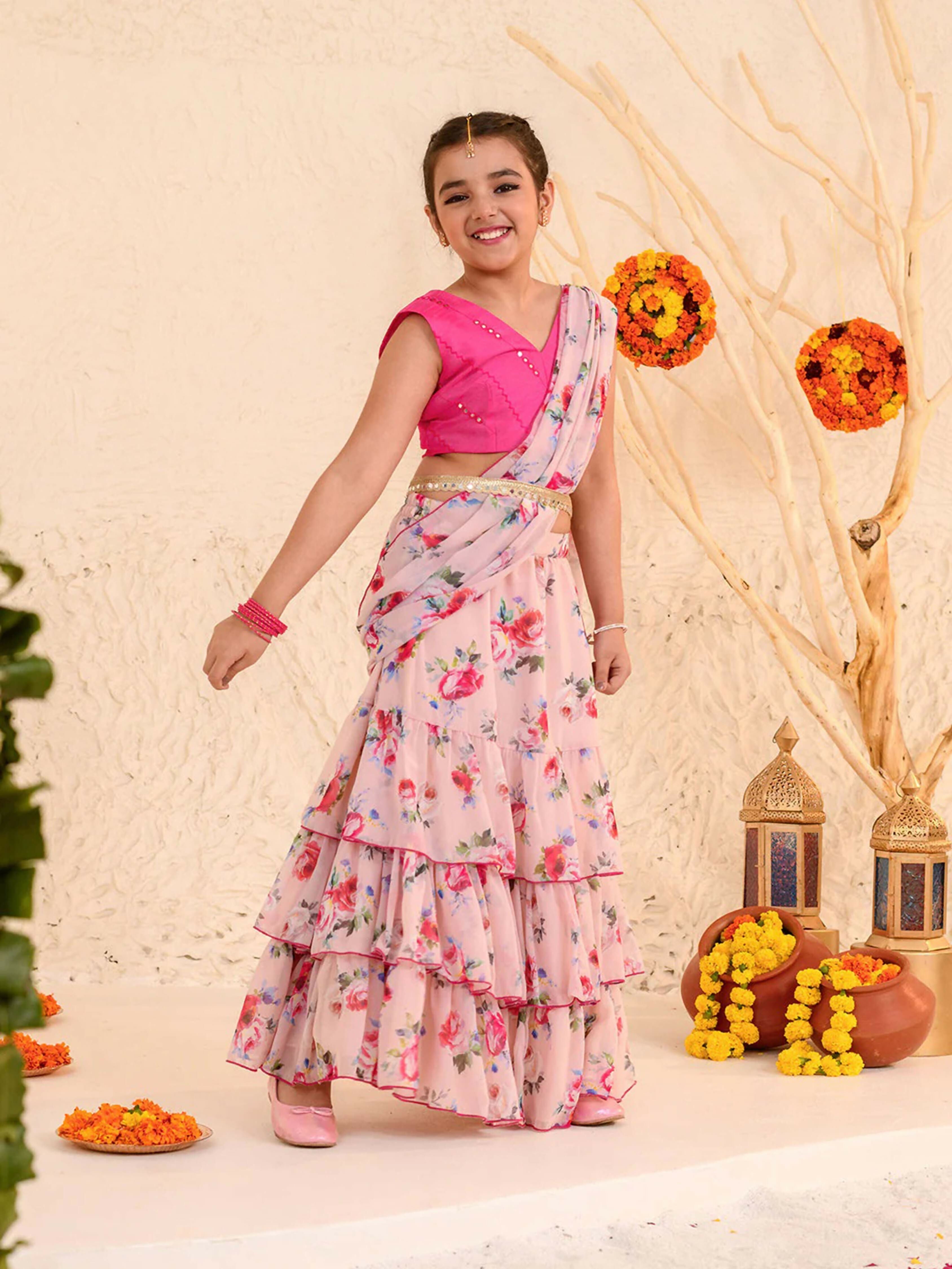 Joban Fashion Girl's Light Pink Color Lehenga Choli | Grocsy