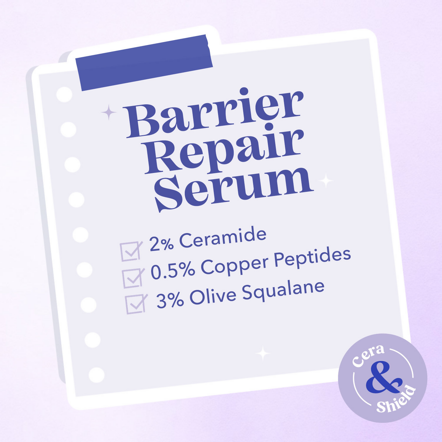 Blue Heaven Barrier Repair Serum Infused With 2% Ceramide 0.5% Copper Peptides | Grocsy