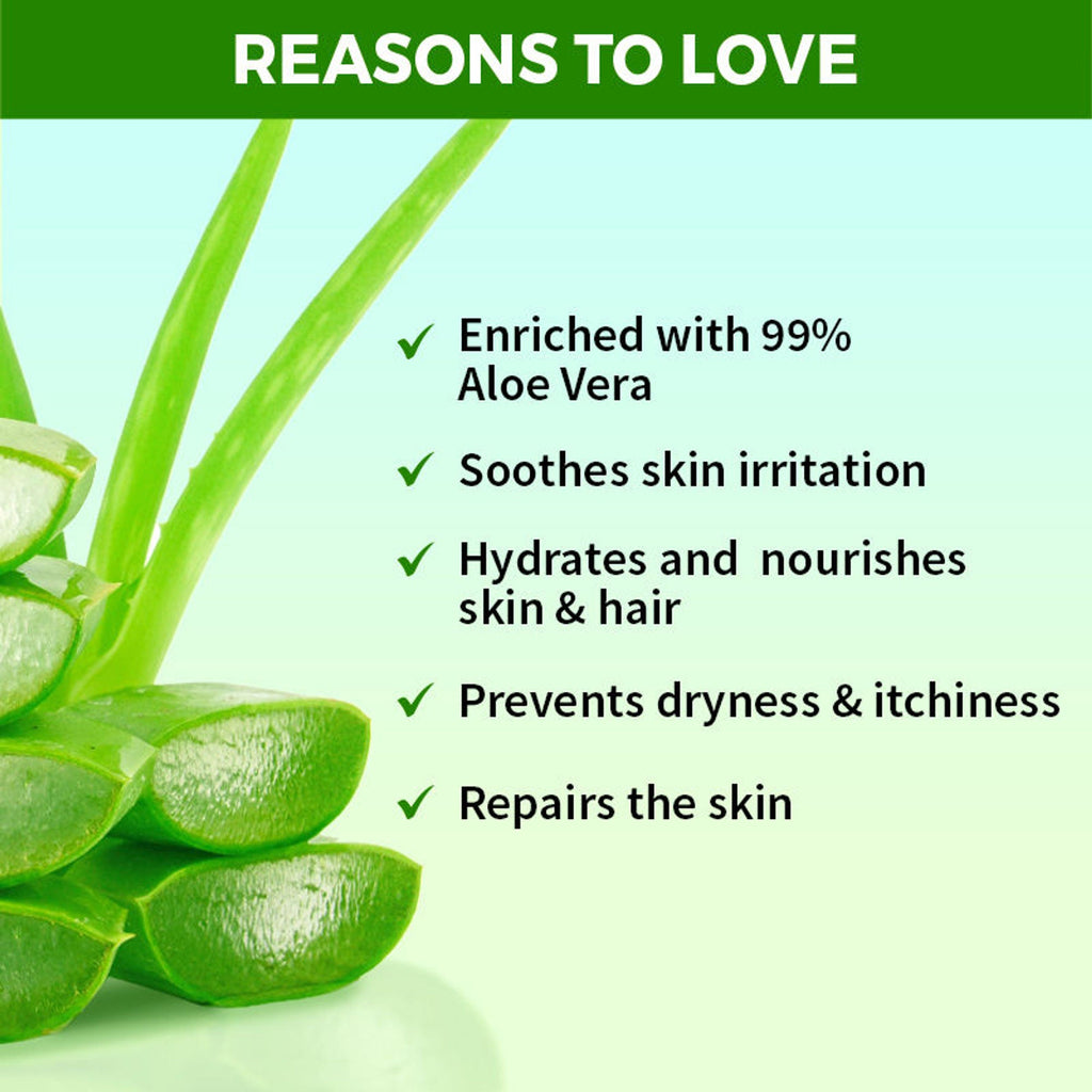 Nykaa Naturals Aloe Vera Gel - Hydrates & Soothes Skin, Repairs and Nourishes Hair for Healthy Glow | Grocsy