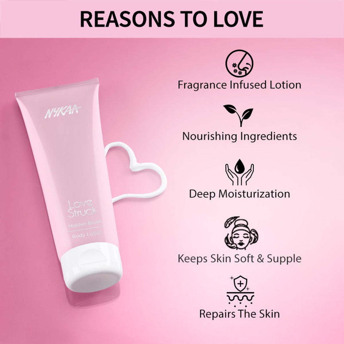 Nykaa Love Struck Body Lotion - Hidden Blush | Grocsy