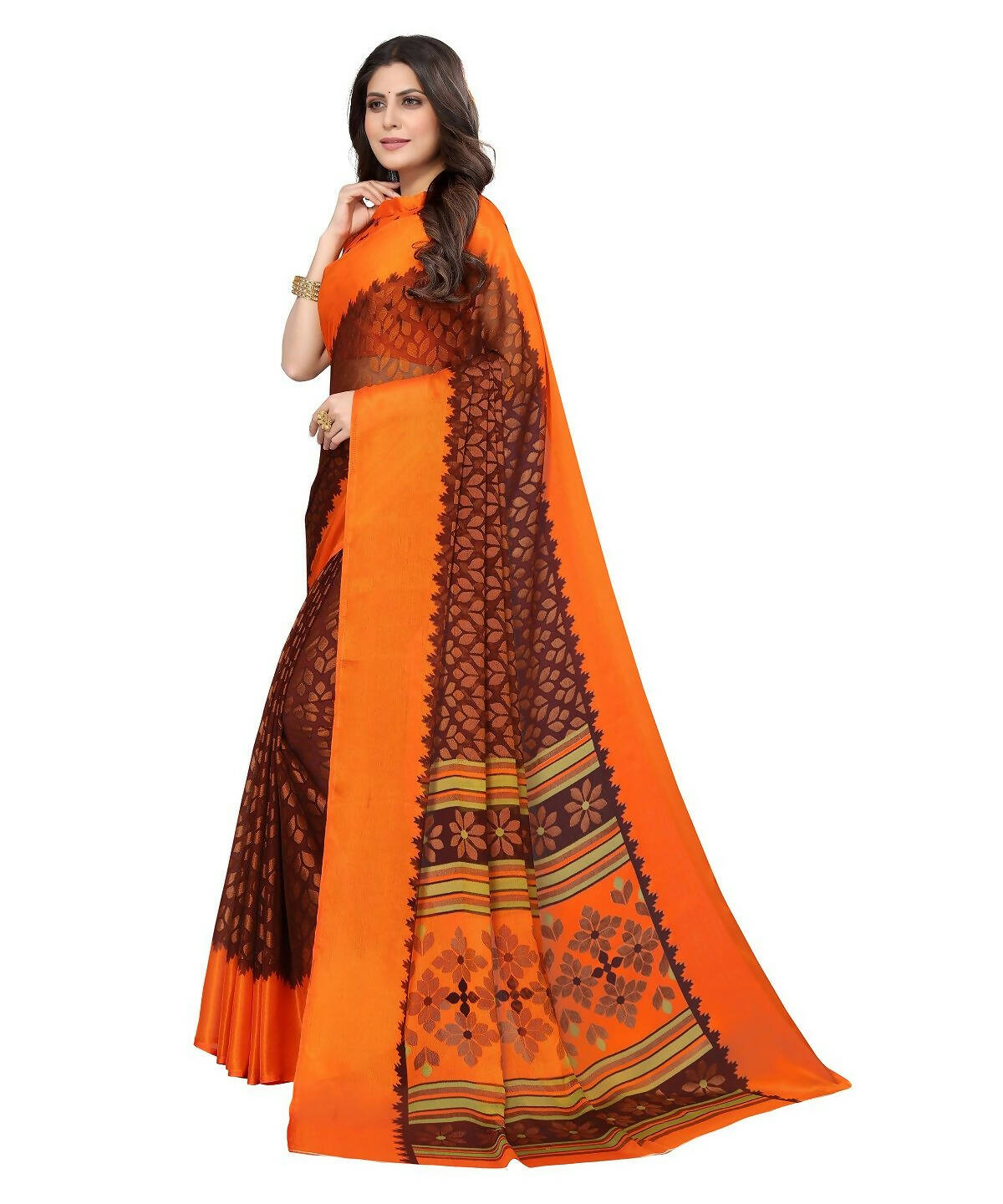 Vamika Maroon Chiffon Brasso Bollywood Style Woven Saree (ALIZA MAROON) | Grocsy