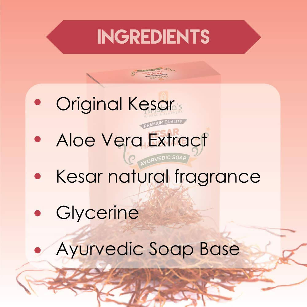 Krishna's Herbal & Ayurveda Kesar Handmade Soap | Grocsy