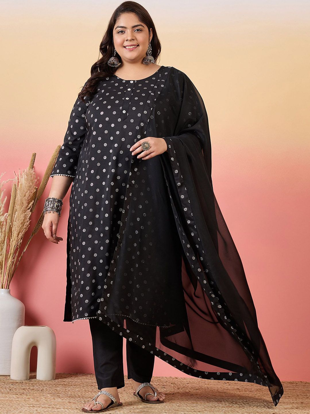 Sztori Women Floral Printed Regular Kurta with Trousers & With Dupatta | Grocsy