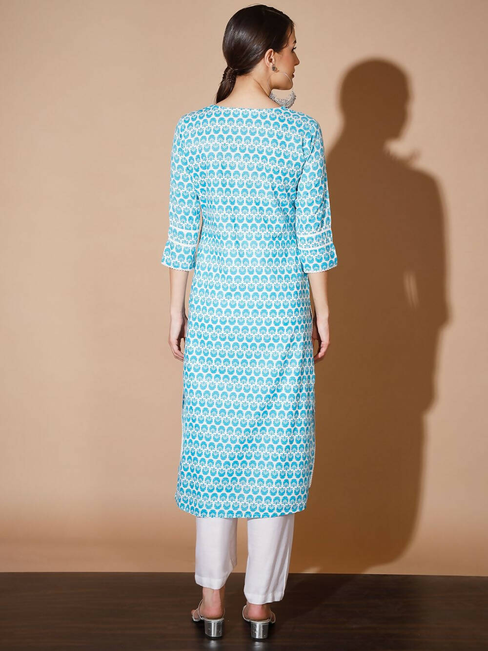Myshka Women Blue Printed Kurtas | Grocsy