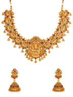 Aadita Women Gold-Toned & Plated Temple Choker Jewellery Set | Grocsy