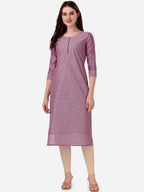 HERE&NOW Floral Embroidered Thread Work Chanderi Cotton Kurta | Grocsy