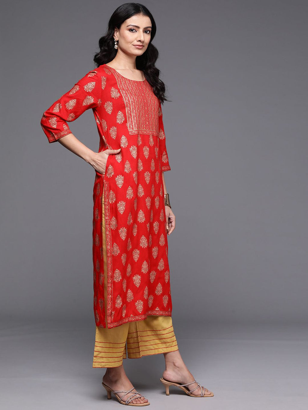 Indo Era Ethnic Motifs Printed Kurta | Grocsy