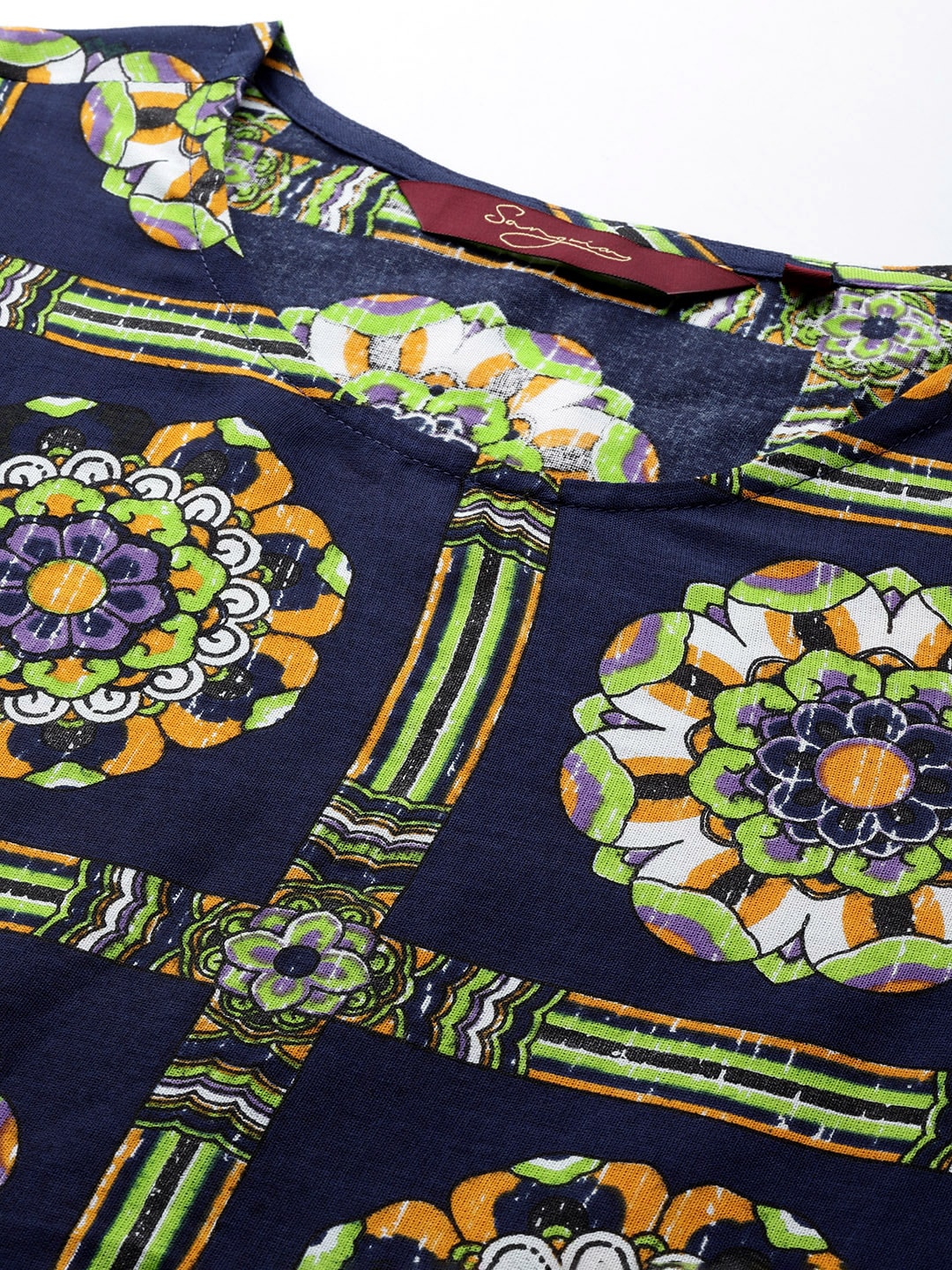 Sangria Women Ethnic Motifs Printed Kurta with Trousers | Grocsy
