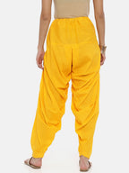 Souchii Mustard Yellow Solid Patiala | Grocsy