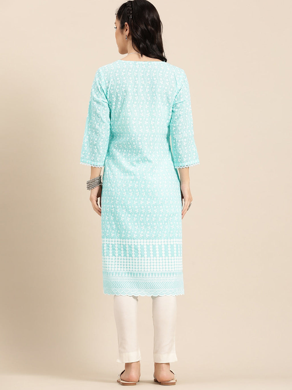 Sangria Women Ethnic Motifs Embroidered Kurta | Grocsy