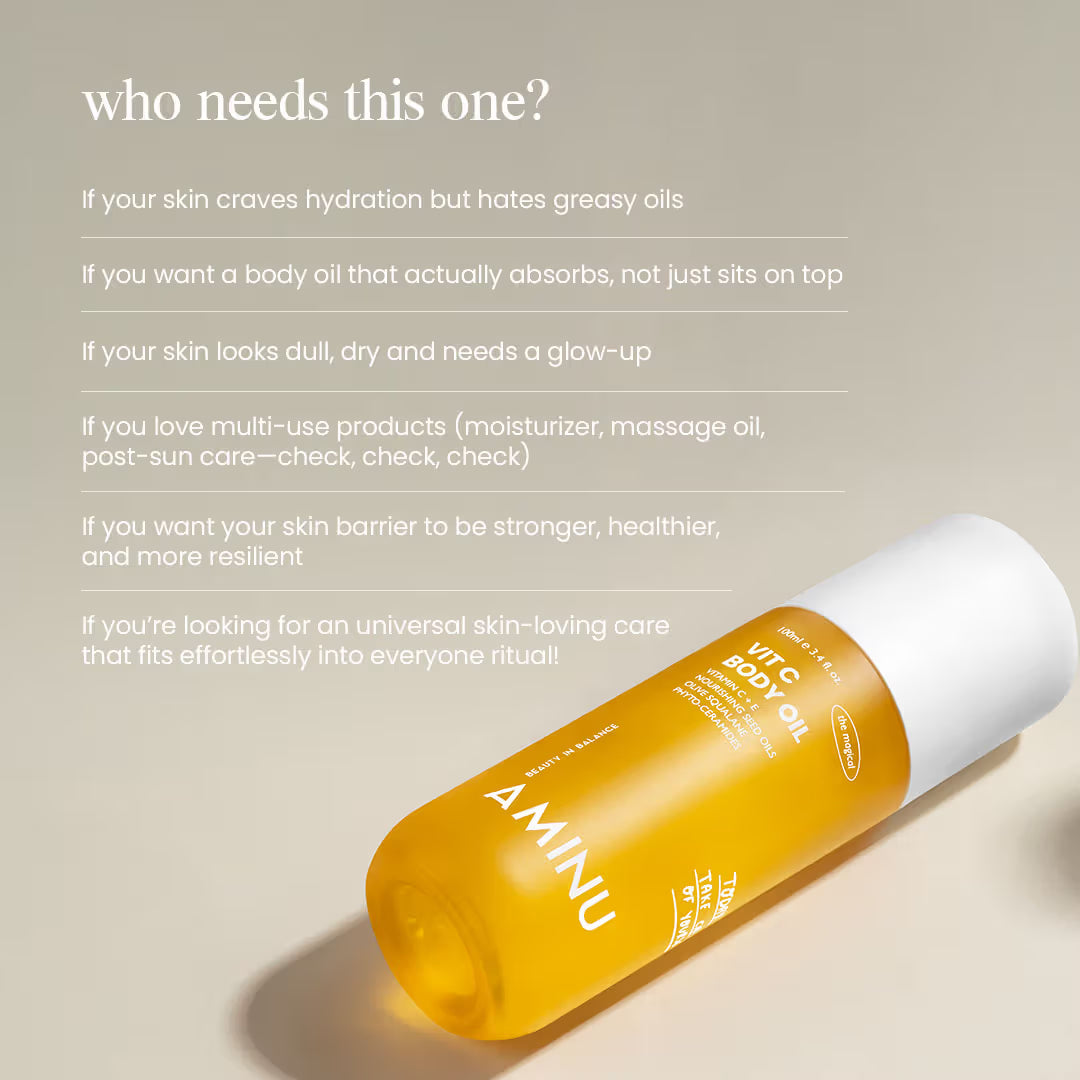 Aminu Melting Aminu Vit C Body Oil for Brightening & Hydrating | Grocsy