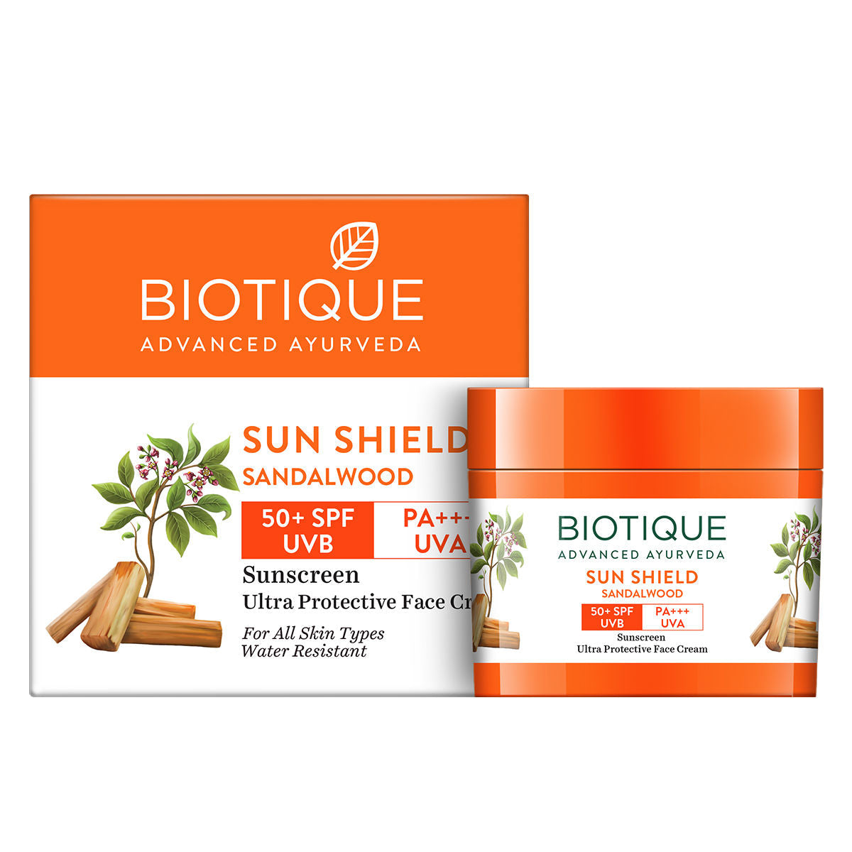 Biotique Advanced Ayurveda Sun Shield sandalwood 50+SPF UVB Sunscreen | Grocsy