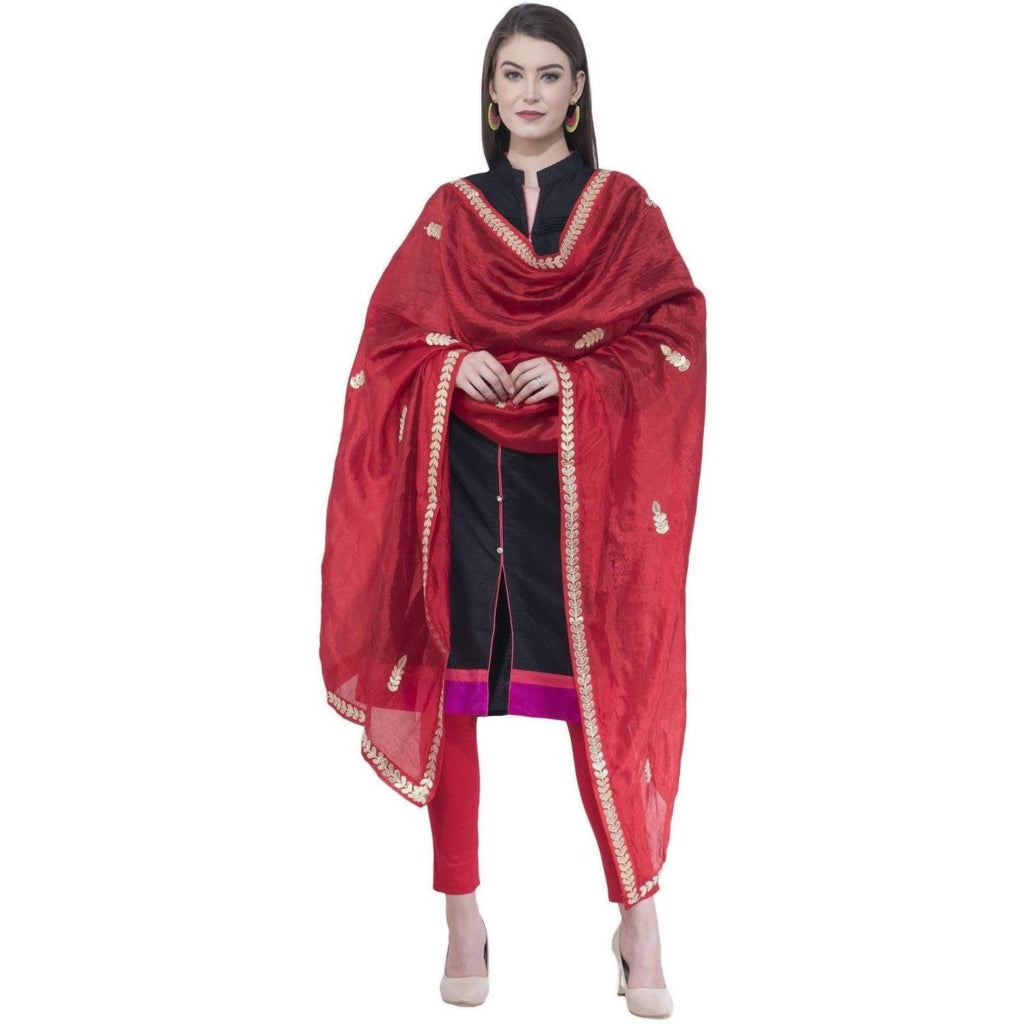 A R Silk Red Color Fancy Silk Dupattas and Chunnis | Grocsy