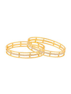 NVR Women Set of 2 Gold-Polished Traditional Bangles | Grocsy