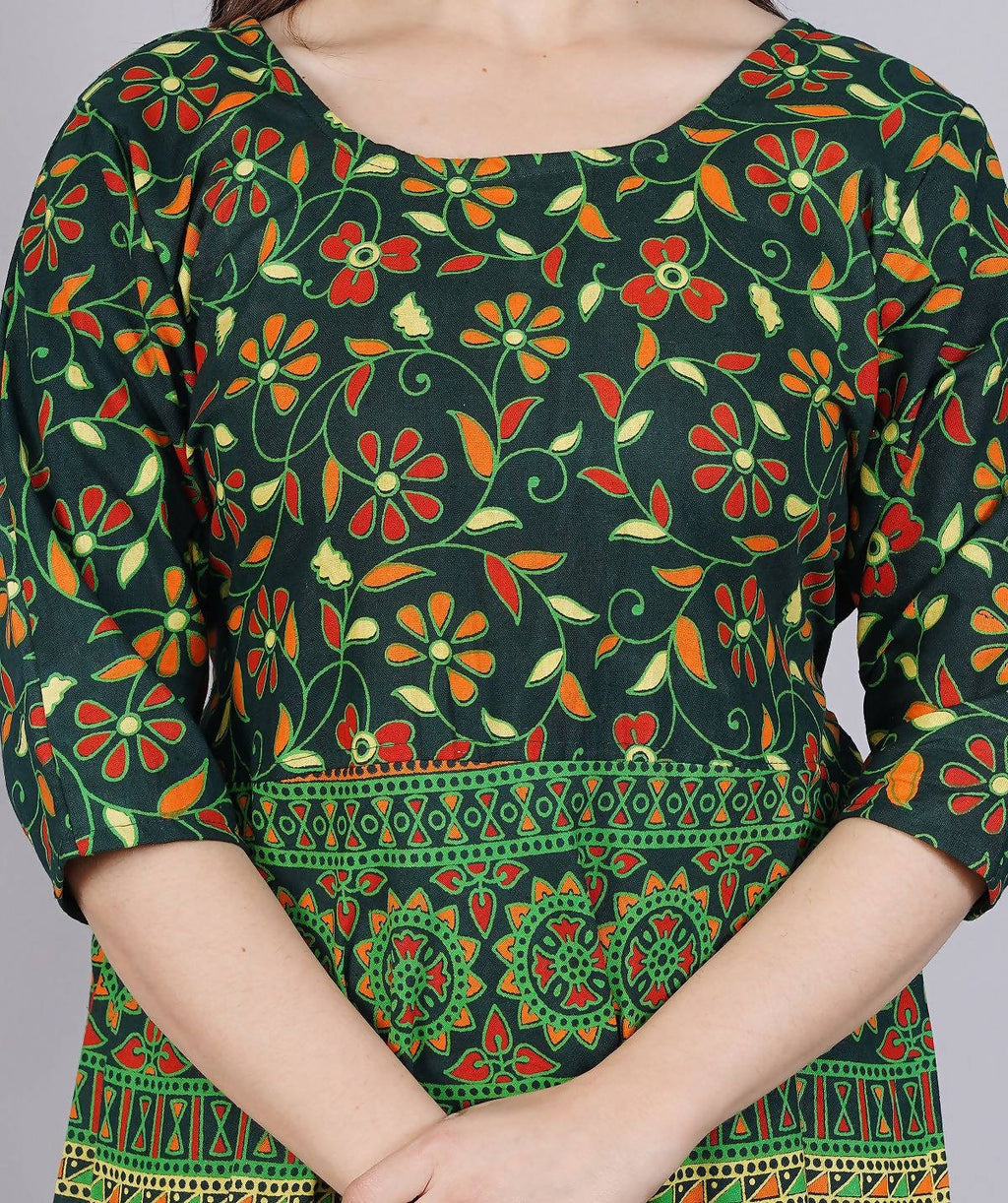 Vamika Multicolor Cotton Printed Party/Casual Wear Kurti (GAM12K) | Grocsy