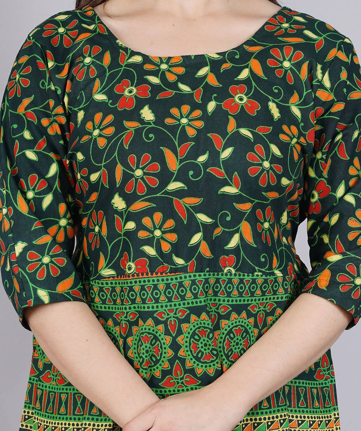 Vamika Multicolor Cotton Printed Party/Casual Wear Kurti (GAM12K) | Grocsy