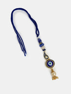 NVR Women & Men Set of 2 Blue Evil Eye Beaded Bhaiya Bhabhi Rakhi With Roli Chawal & Chocolate | Grocsy