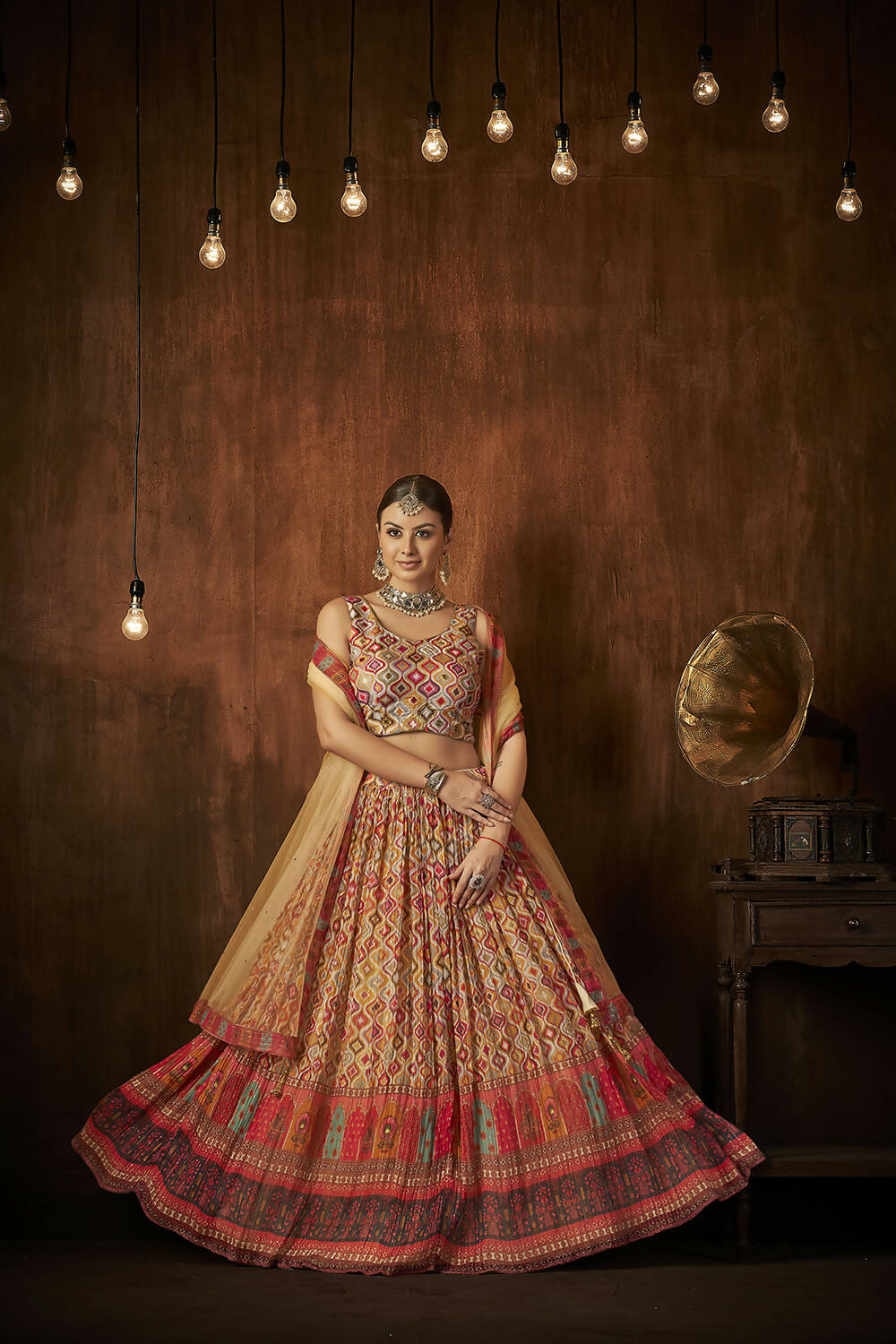 Wedding Designer Multi Georgette Lehenga Choli - Anbazaar | Grocsy