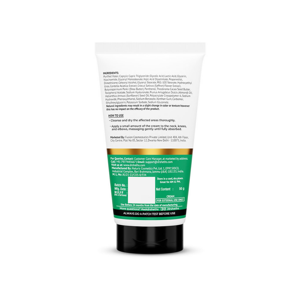 Dr. Sheth's Kesar & Kojic Acid Neck Knee & Elbow Cream | Grocsy