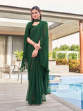 Tikhi Imli Green Gotta Patti Saree With Pleated cape | Grocsy