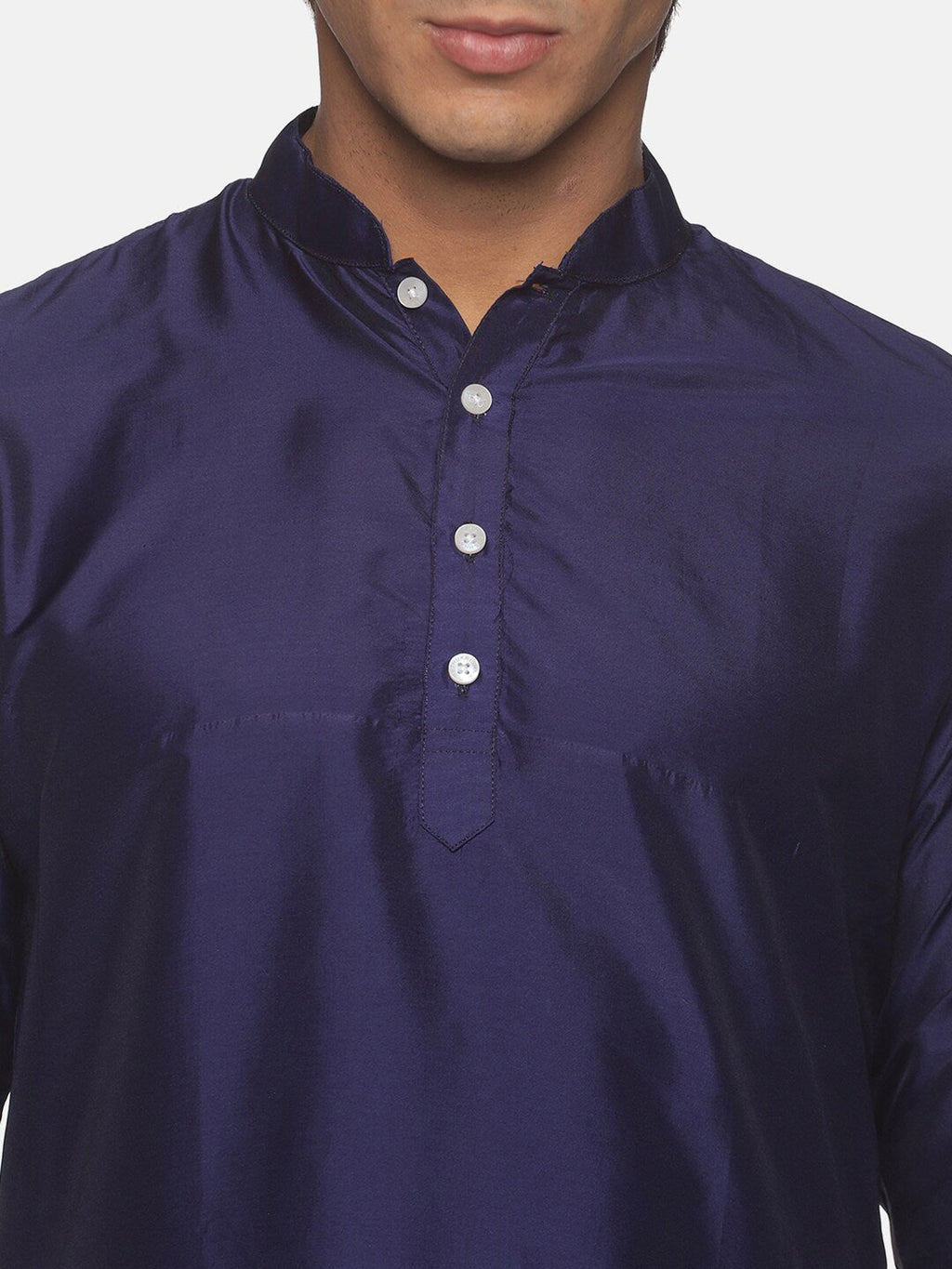 Sethukrishna Men Navy Blue Kurta with Pyjamas | Grocsy