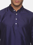 Sethukrishna Men Navy Blue Kurta with Pyjamas | Grocsy