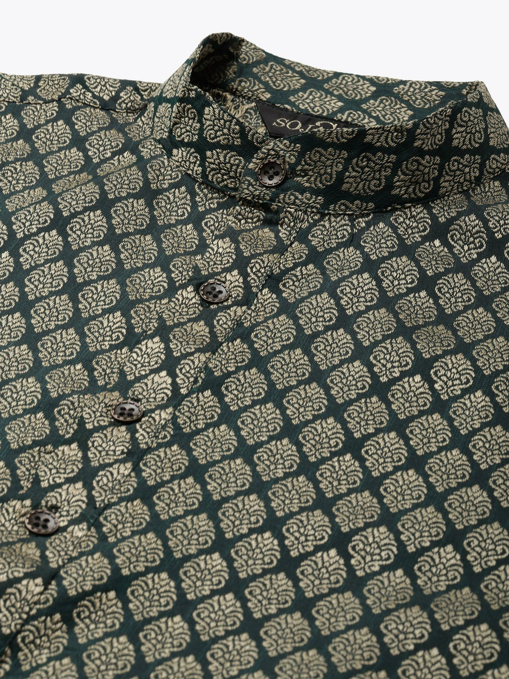 Sojanya Men Green Ethnic Motifs Kurta with Pyjama & Nehru Jacket | Grocsy