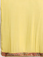 Sangria Floral Embroidered High Slit Sequinned Kurta With Salwar & Dupatta | Grocsy