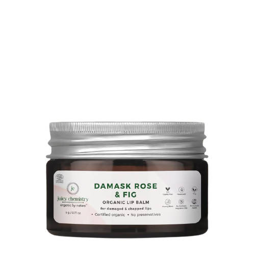 Juicy Chemistry Damask Rose & Fig Lip Balm for Dry & Flaky Lips | Grocsy