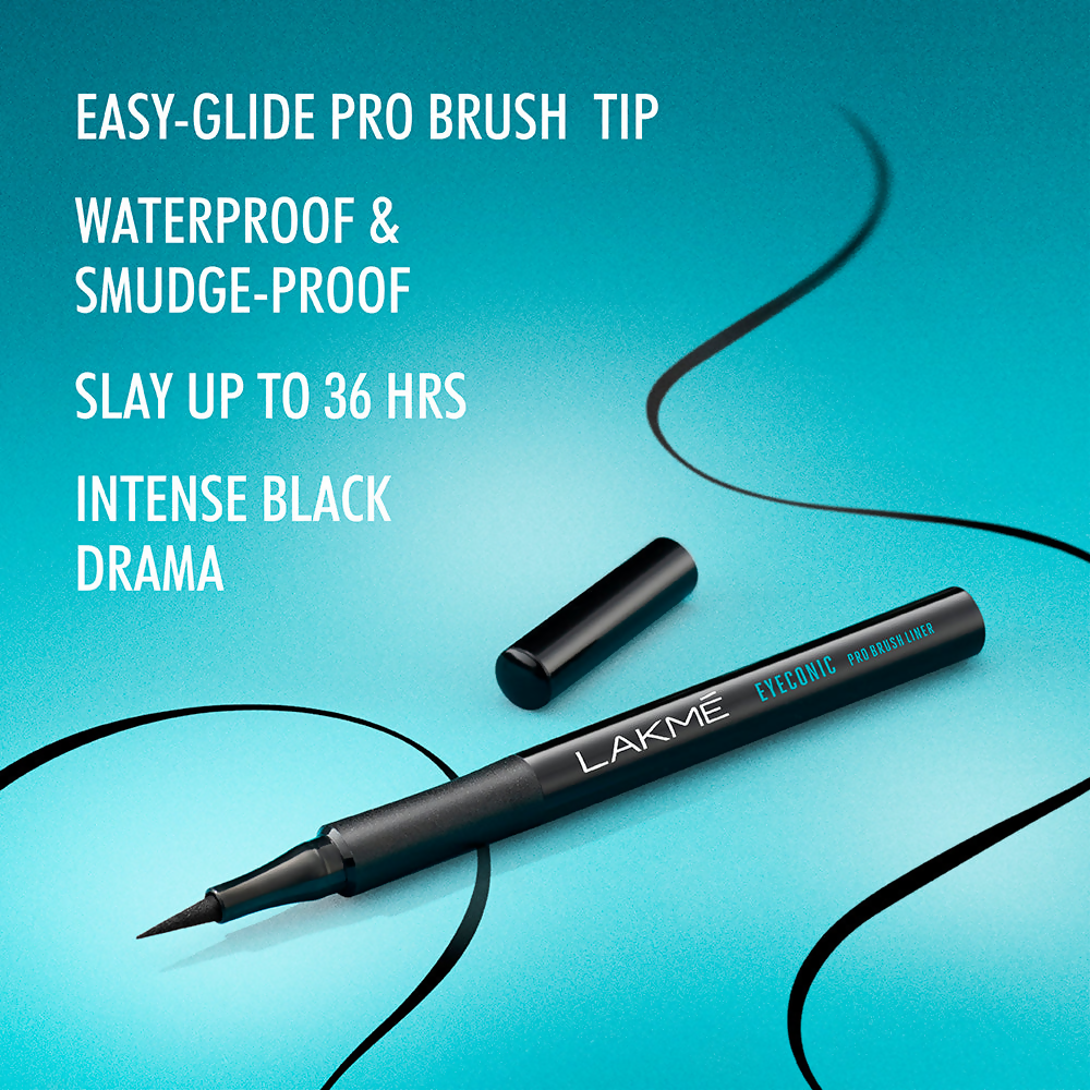 Lakme Eyeconic Pro Brush Liner Black | Grocsy