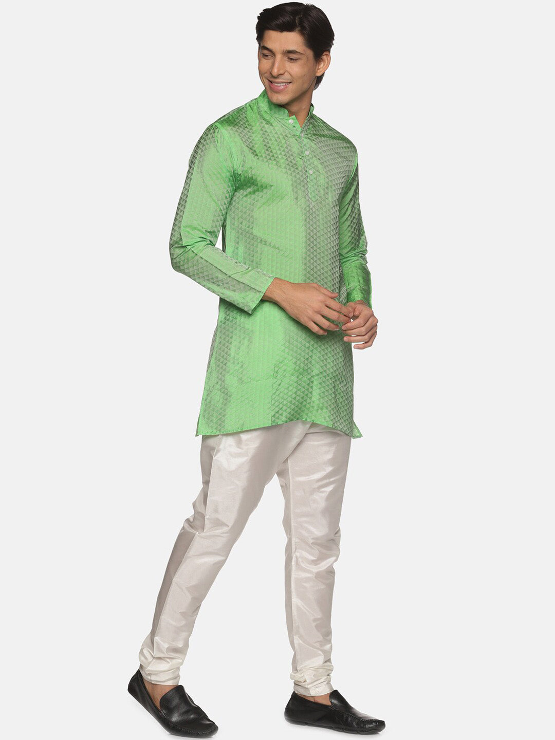 Sethukrishna Men Green Kurta with Pyjamas | Grocsy