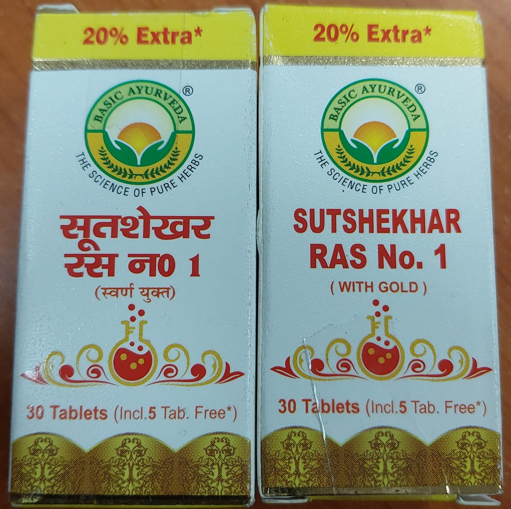 Basic Ayurveda Sutshekhar Ras No.1 (With Gold) Tablets | Grocsy