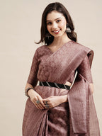 Saree Mall Mauve & White Floral Art Silk Sarees | Grocsy