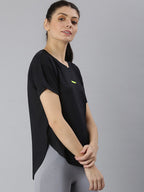 MKH Women Black Dri-FIT Sports T-shirt | Grocsy