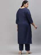 Sztori Plus Size Floral Printed Regular Kurta with Trousers | Grocsy