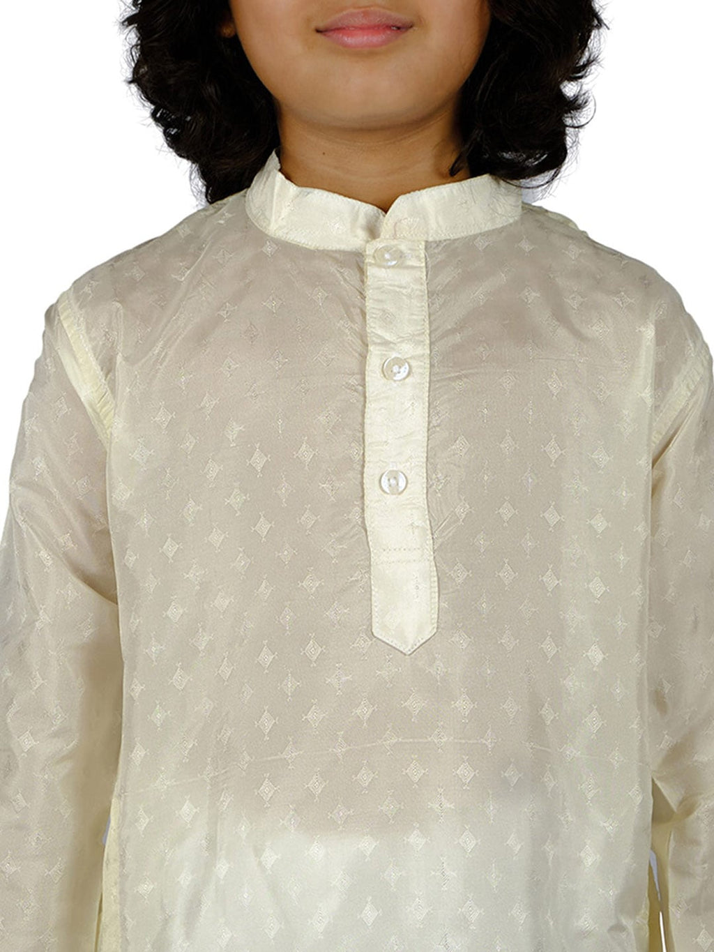 Sethukrishna Boys Cream-Coloured Angrakha Kurta with Dhoti Pants | Grocsy