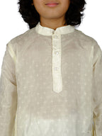 Sethukrishna Boys Cream-Coloured Angrakha Kurta with Dhoti Pants | Grocsy