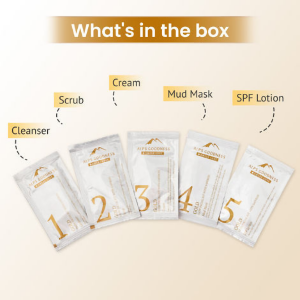 Alps Goodness Gold Glow Facial Kit - Saffron | Grocsy