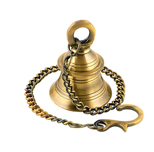 Uapan Brass Decorative Wall Hanging Bell With Chain & Hook | Grocsy
