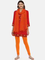 Souchii Orange & Gold-Toned Solid Dupatta | Grocsy