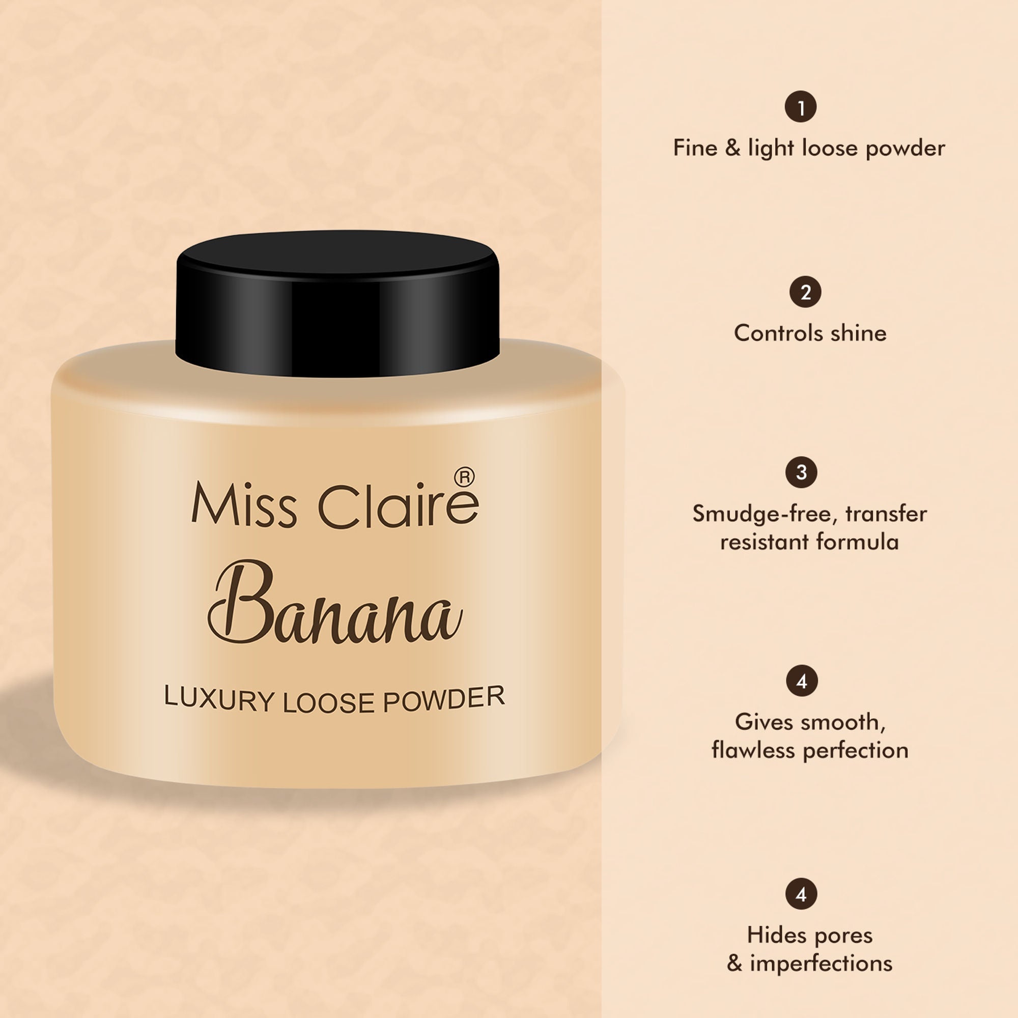 Miss Claire Luxury Loose Powder - Banana | Grocsy