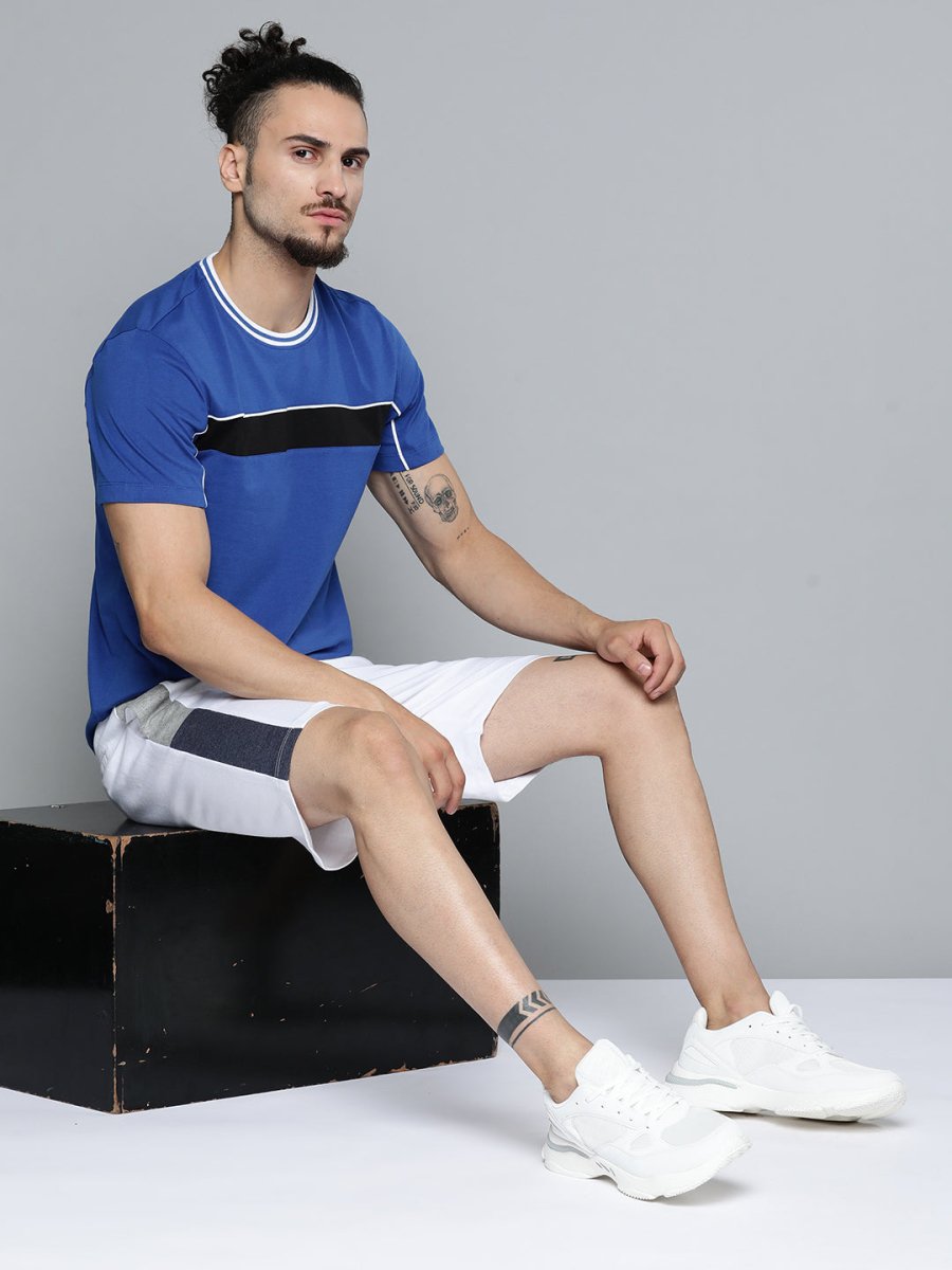 Alcis Men Blue Slim Fit Training or Gym T-shirt | Grocsy